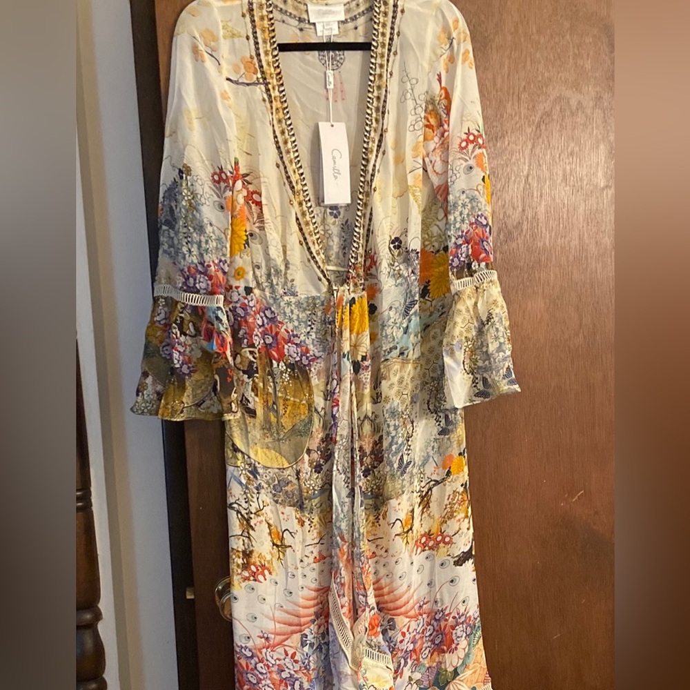 Camilla Multicolor Floral Long Sleeve wrap Dress